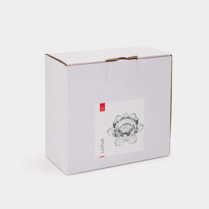 Candlestick, 12 cm, for tea / thin candle, glass, Lotus, Lotus, image-6