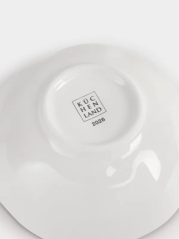 Salad bowl, 15x5 cm, 370 ml, ceramic, Fir branch, Christmas green, image-4