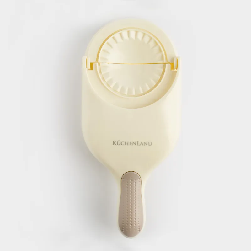 Dumpling mold, 25x10 cm, 2 in 1, with handle, plastic, beige, Bakery