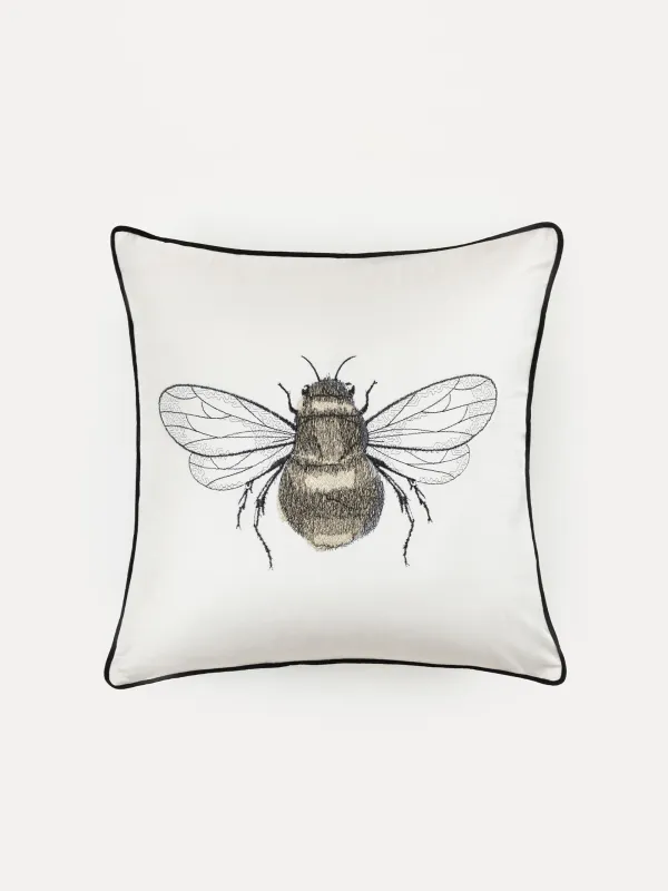 Decorative pillow, 45x45, corduroy, milk, Bumblebee, Bugs, image-0