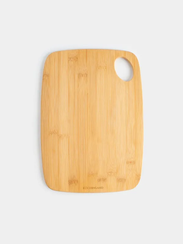 Cutting board, 35х25 cm, rectangular, rounded, bamboo, Bamboo, image-0