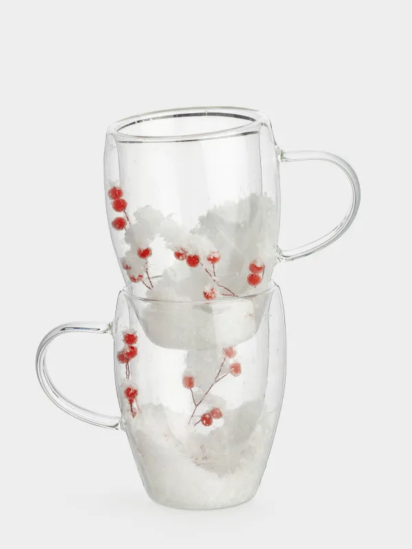 Mug, 330 ml, 2 pcs, glass B, with berries inside, Air decor, image-0
