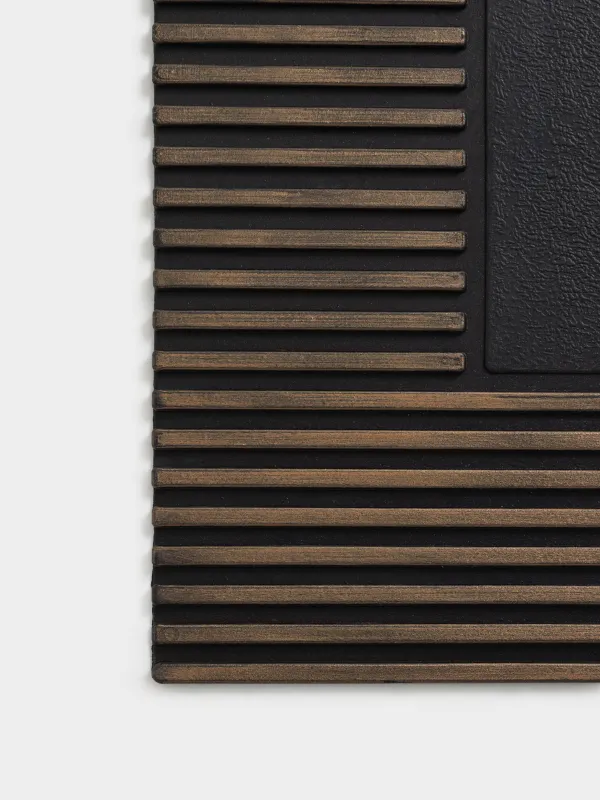 Door mat, 45x75 cm, rubber, bronze-black, Stripes, homewear deco, image-2
