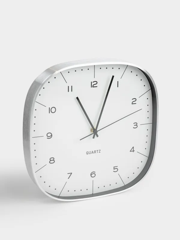 Wall clock, 29 cm, metal/glass, white-silver, Dial, image-1