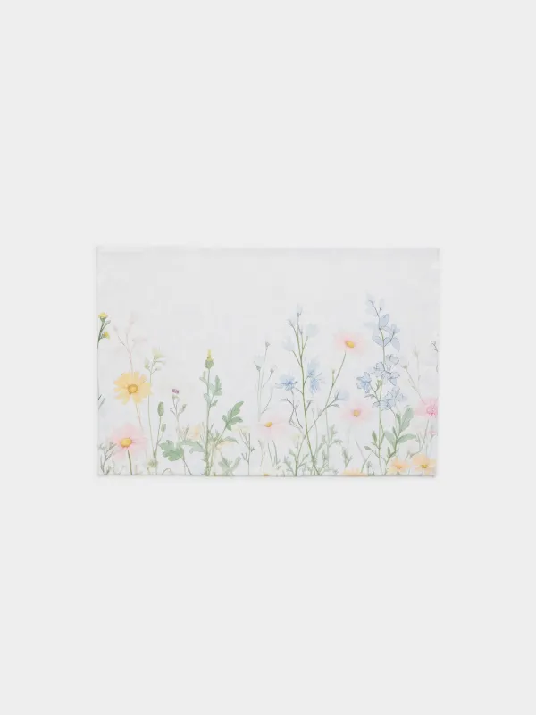 Placemat, 30x45 cm, jacquard, polyester, milky, Wildflowers, Petals serenity, image-0