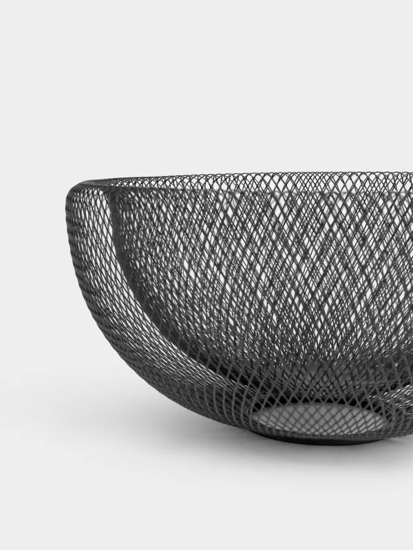 Fruit basket, 30 cm, metal, black, Mesh, Twist cell, image-2
