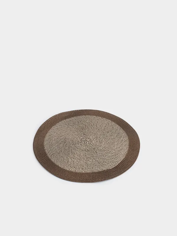 Placemat, 38 cm, polypropylene, round, beige-brown, Circle, image-1
