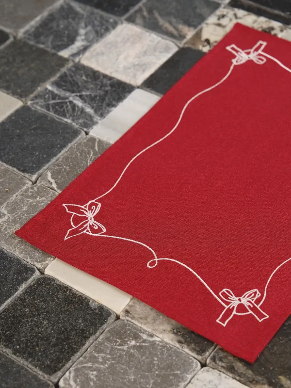 Placemat, 30x45 cm, polyester, rectangular, burgundy, Bows, Bow bordo, image-7