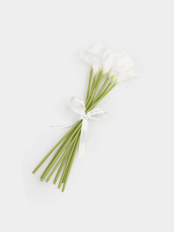 Artificial bouquet, 34 cm, polyurethane/PVC, White calla lilies, Flower garden, image-1