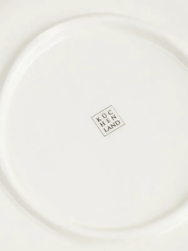 Snack plate, 19 cm, ceramic, white, Myosotis, Crumple print, image-4