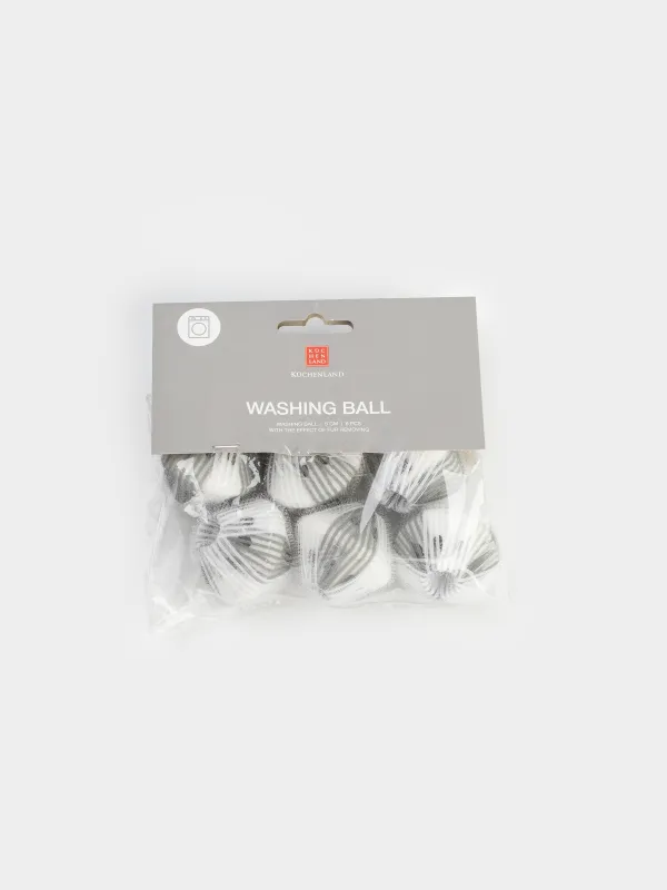 Washing ball, 5 cm, 6 pcs, with the effect of collecting wool, nylon, gray, Washing ball, image-4