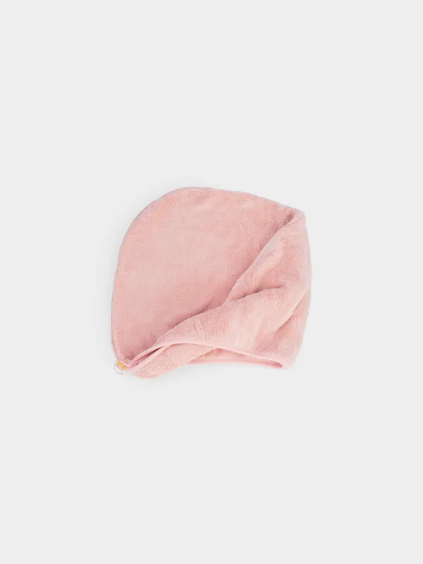Turban towel for hair, 58x26 cm, polyester, powder, Bamboo spa, image-0