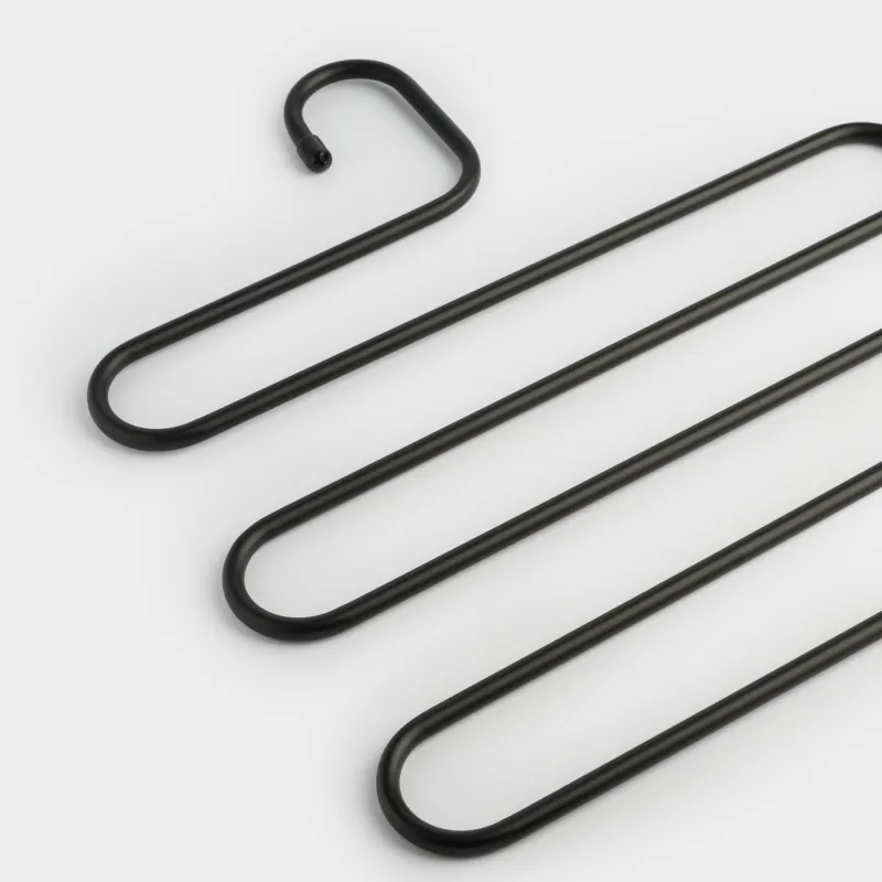 Pant/skirt hanger, 36 cm, 5 levels, Metal coated, Black, Colorful house, image-2