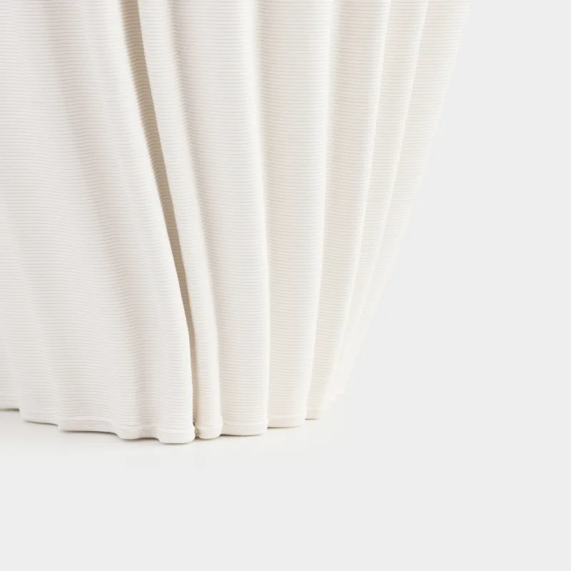 Flower vase, 26 cm, ceramic, milky, Textured lines, Crumple, image-2