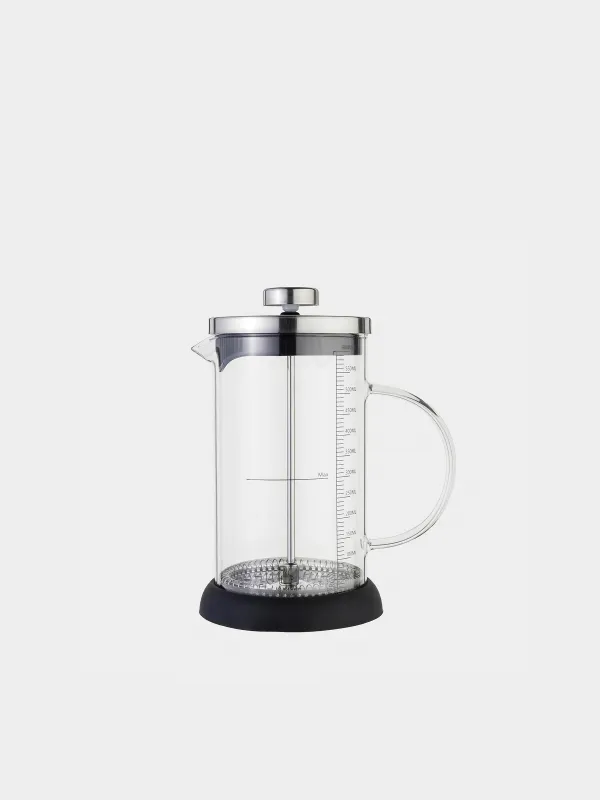 French press, 600 ml, with measuring scale, glass B / steel / plastic, silicone, Comfort, image-4