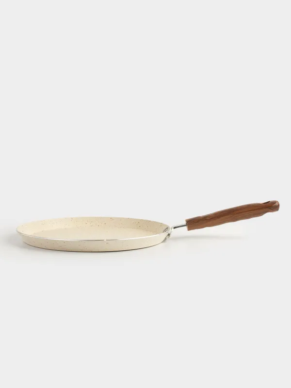 Pancake pan, 22 cm, coated, with spatula, metal / wood, cream, Crepe, image-1