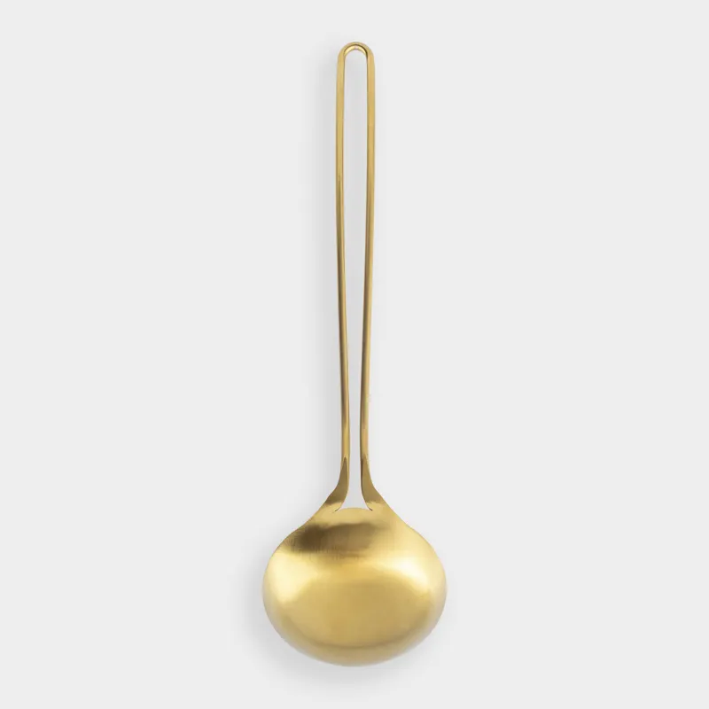 Ladle, 35 cm, steel, golden, Device gold