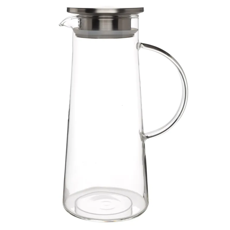 Jug, 1,3 l, with filter cap, glass B / steel, Pyramid, image-0