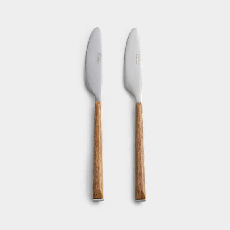 Table knife, 2 pcs, steel/plastic, brown, Prague