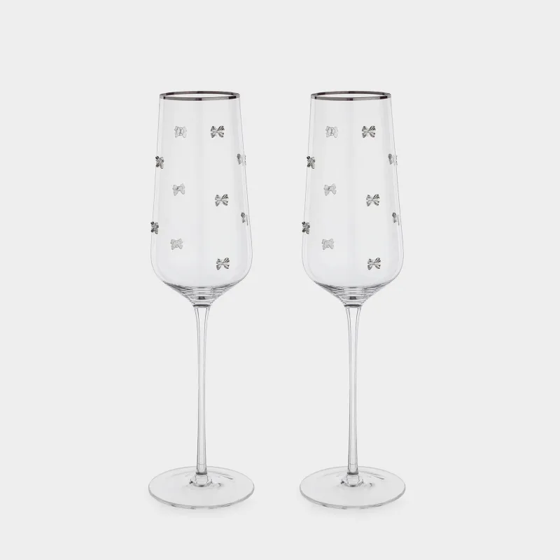 Drinking glass, 300 ml, 2 pcs, crystal glass, with silver edging, Ferentino