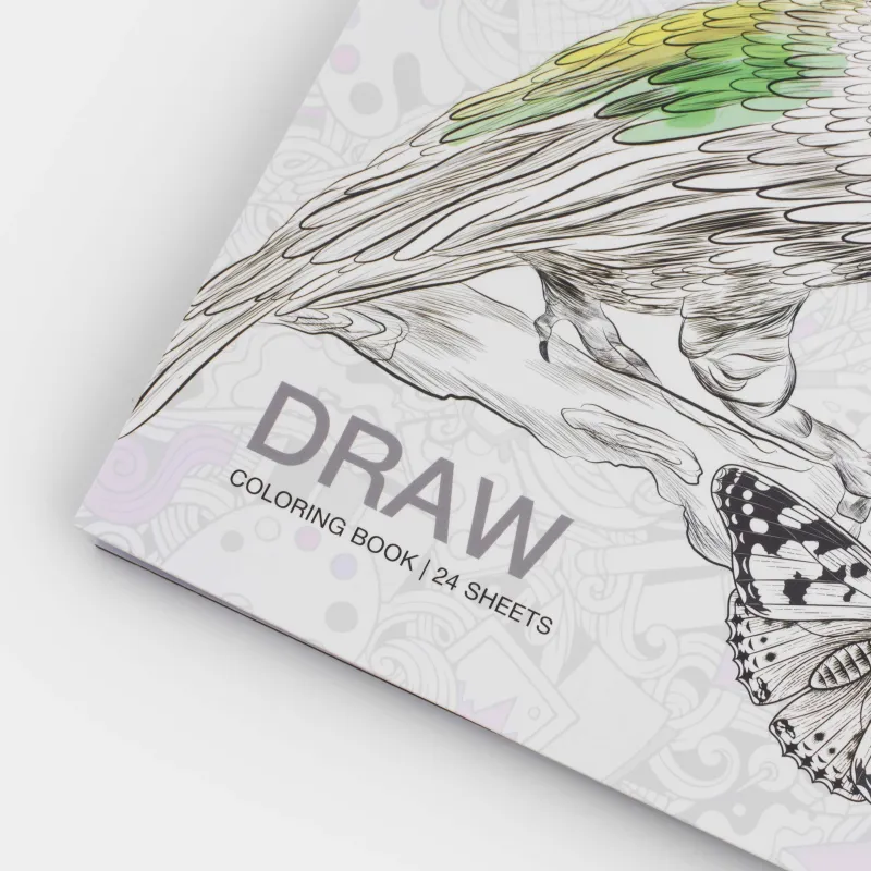 Coloring book, 21x21 cm, 24 sheets, on rings, Animals, Draw, image-2