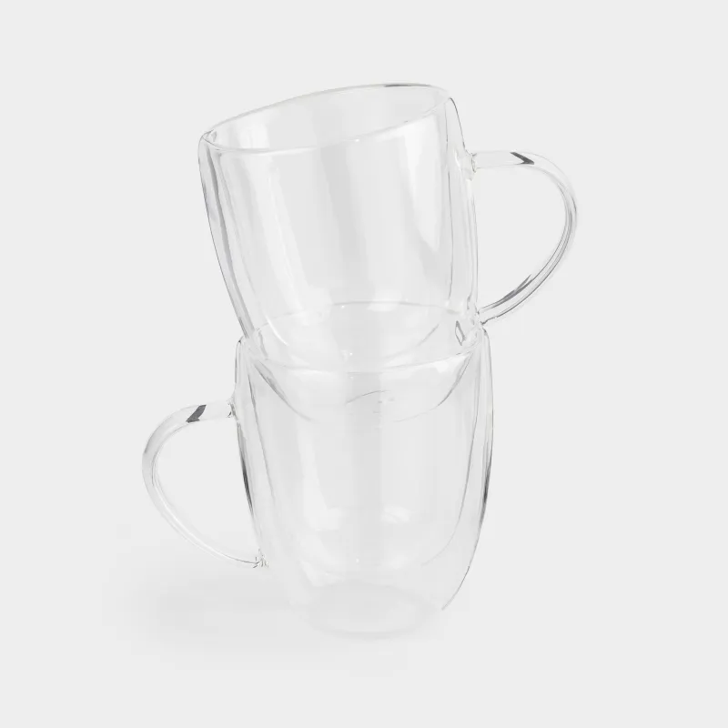 Tea set, 2 persons, 3 items, B glass / steel, golden, Air, image-5