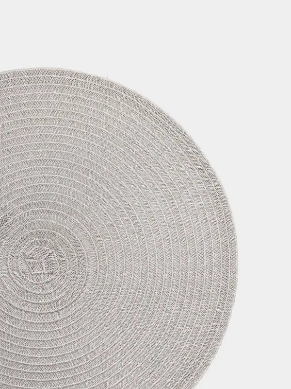 Placemat, 38 cm, polypropylene/PET, Round, Light grey, Basic, image-2