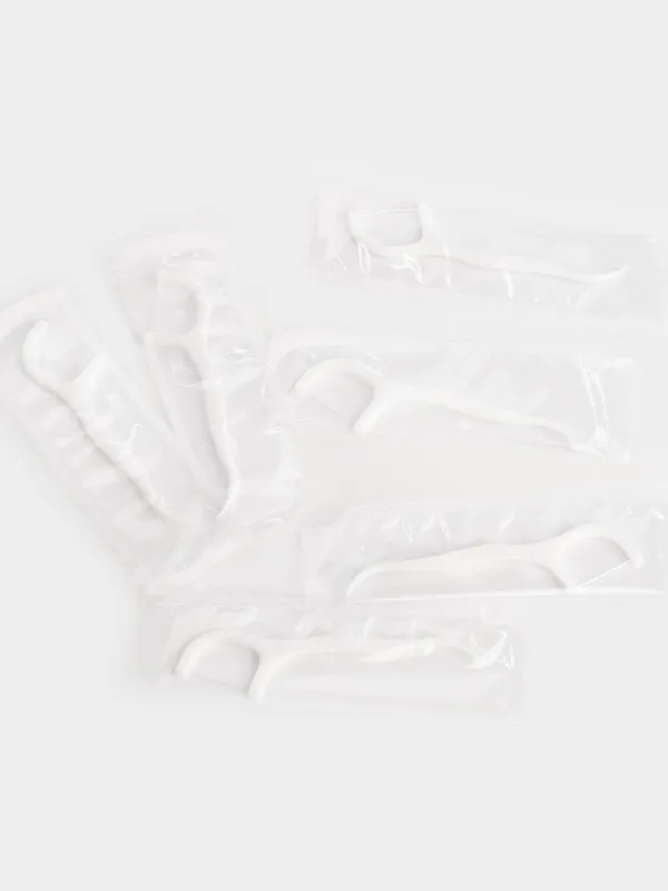 Dental floss, 50 pcs, individually packed, plastic, image-2