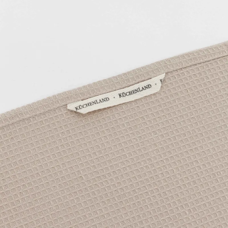 Kitchen towel, 40x60 cm, 3 pcs, cotton, menthol/brown / beige, Waffle, image-7