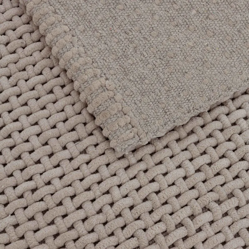 Mat, 60x110 cm, anti-slip, Polyester / cotton, beige, Grid, Cozy, image-3