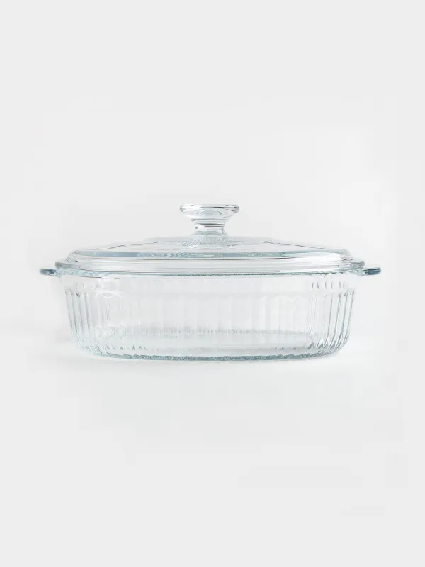 Baking dish, 27x19 cm, 1.8 L, with lid, glass T, Oval, Cook ribbed, image-5