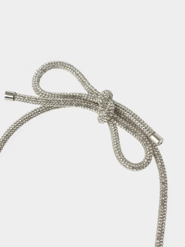 Hair band, 12x14 cm, metal / rhinestones, silver, Jewelry crystal, image-2