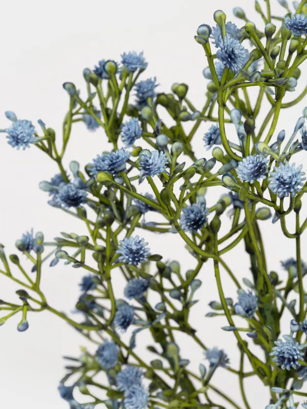 Decorative branch, 35 cm, plastic, Blue gypsophila, Flower garden, image-1
