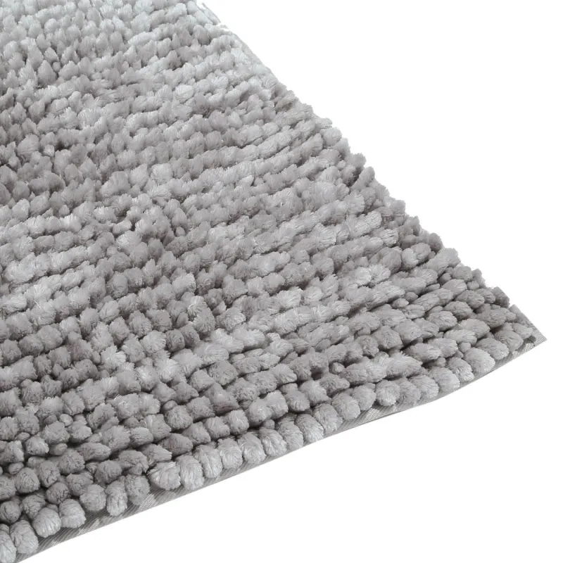 Mat, 50x80 cm, anti-slip, polyester, light grey, Fluff, image-1
