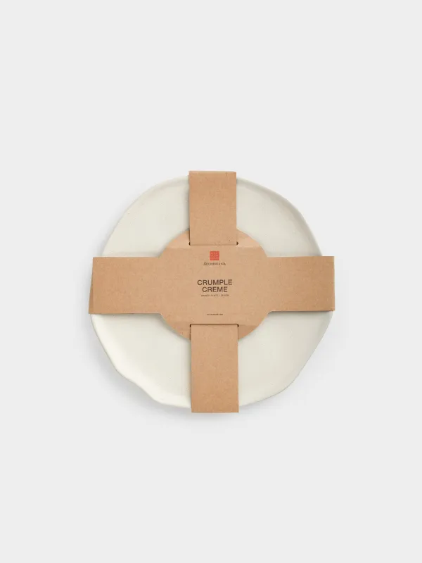 Dinner plate, 27 cm, ceramic, milky, Crumpled effect, Crumple creme, image-4