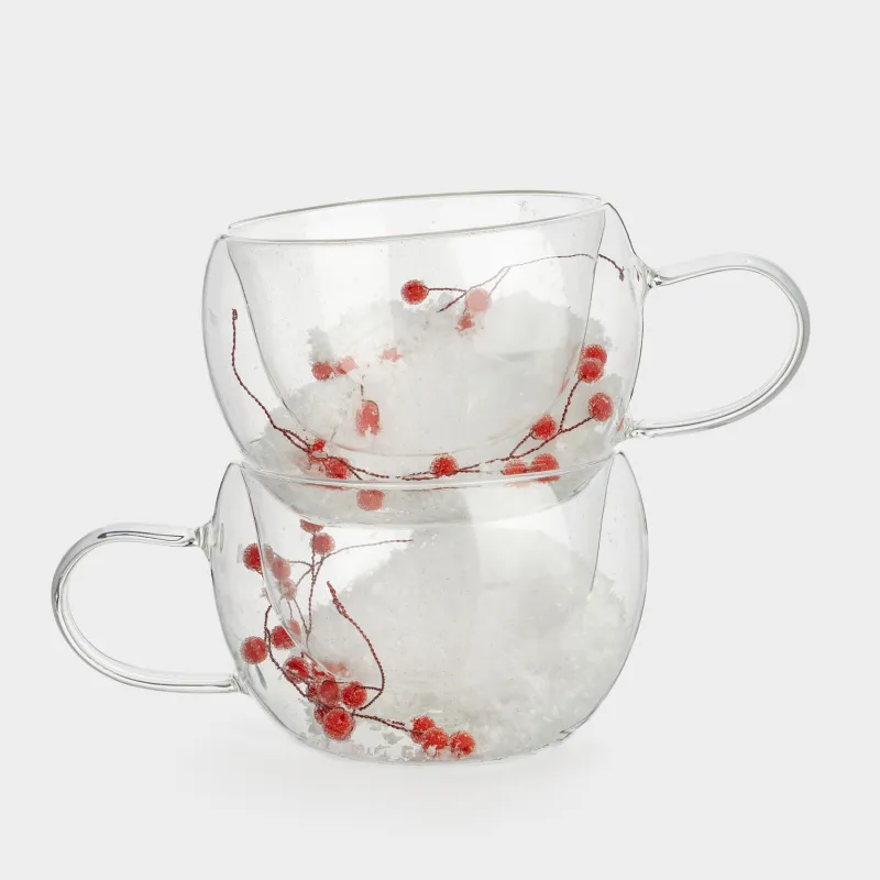 Mug, 270 ml, 2 pcs, glass B, with berries inside, Air decor