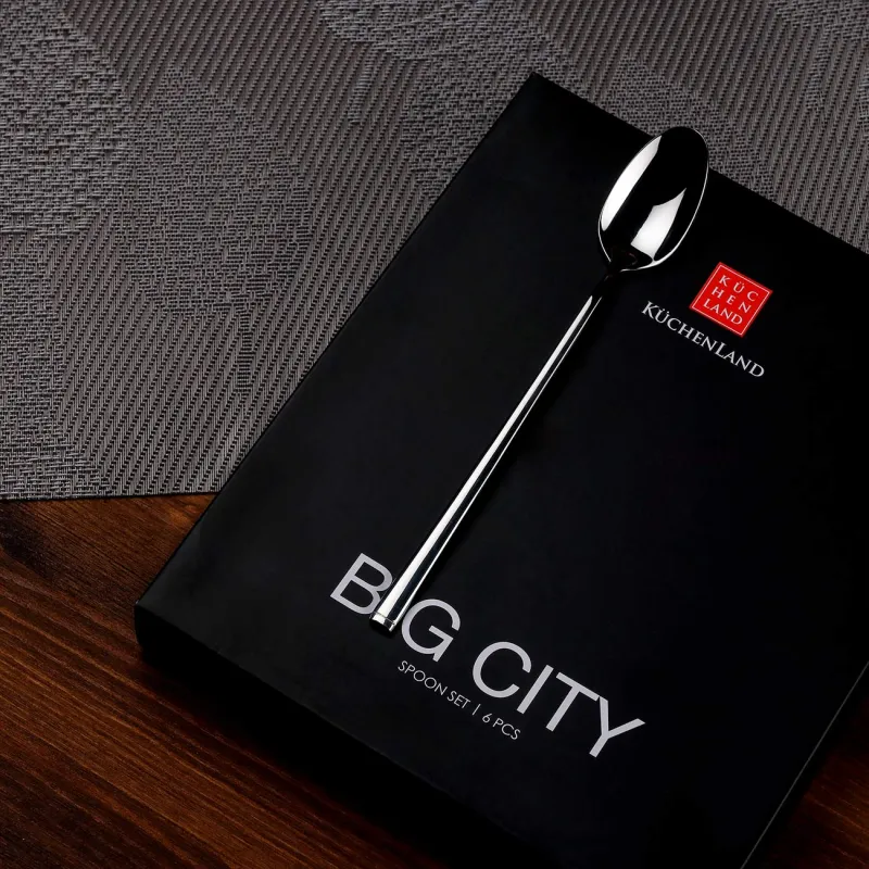 Tea spoon, 6 pcs, with long handle, steel, Madrid, image-2