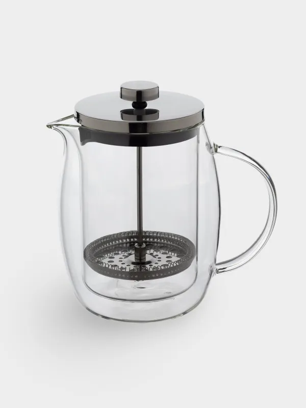 French press, 800 ml, glass B/ steel, round, Air, image-2