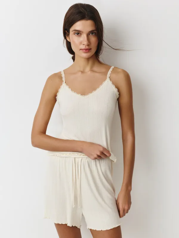 Women's shorts, homewear, size L, modal/viscose/elastane, yellow, Dirona, image-2