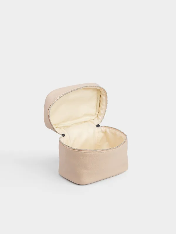 Makeup bag, 18x15 cm, polyurethane, beige, Memo, image-1