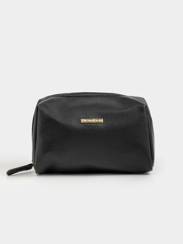 Makeup bag, 18x12 cm, polyurethane, black, Force, image-0