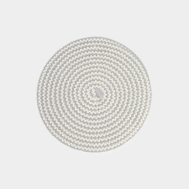Placemat, 38 cm, polypropylene / polyester, round, grey-milk, Circle