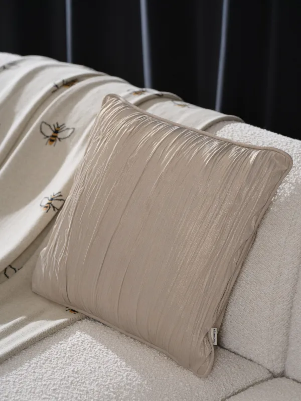 Decorative pillow, 45x45 cm, velvet, milky gold, Waves, Aspect, image-4