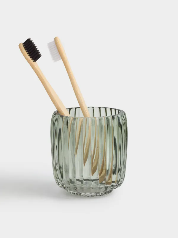 Bathroom tumbler, 9 cm, glass, green, Artemis, image-4