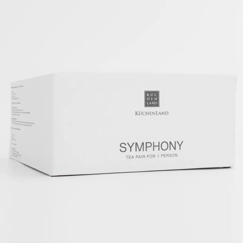 Tea pair, 1 person, 2 items, 220 ml, porcelain N, golden edging, Colored dragonfly, Symphony, image-5