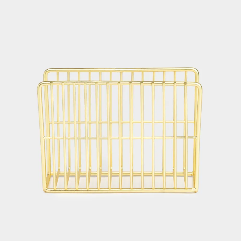 Napkin holder, 13 cm, metal, golden, Twist gold