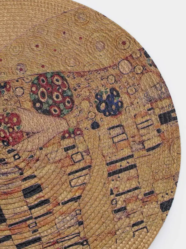 Napkin for appliances, 38 cm, polypropylene/PET, Round, Golden, Kiss, Klimt, Circle print, image-3