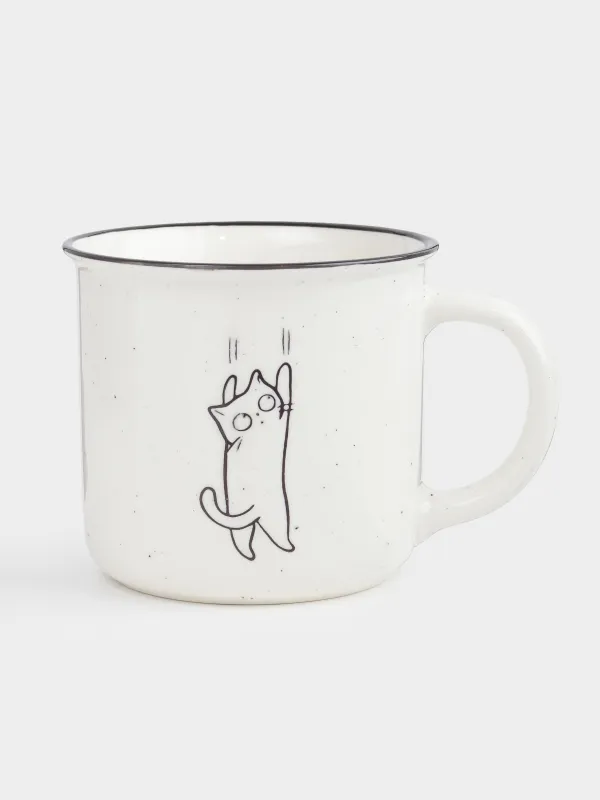 Mug, 360 ml, Porcelain N, milky, speckled, Kitten, Cat, image-0