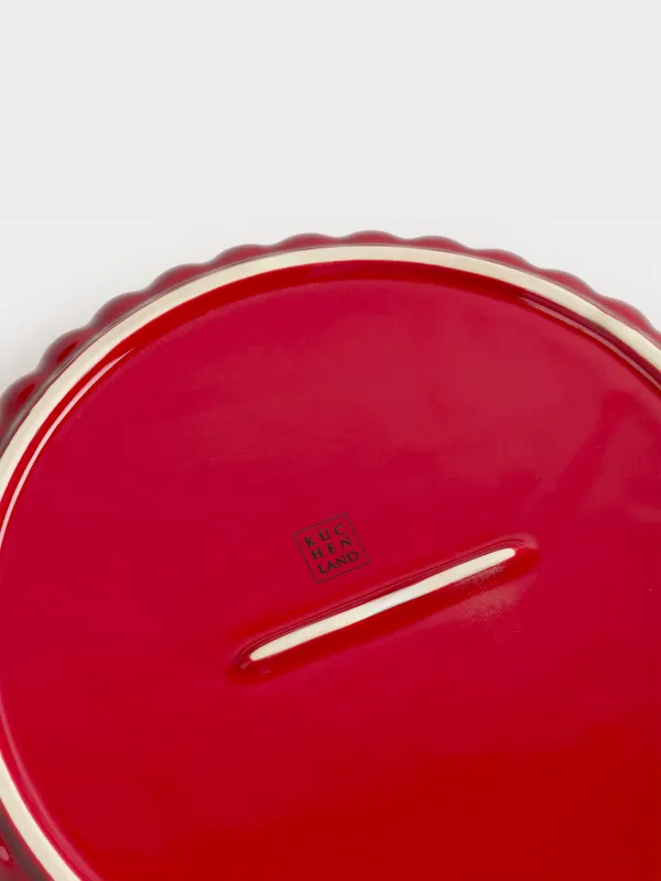 Baking dish, 22 cm, ceramic, round, burgundy, Gradient, Cakes gradient, image-9