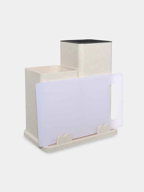 Stand for knives and kitchen accessories, 23 cm, 2 units, plastic, milk, Speck-light, image-3